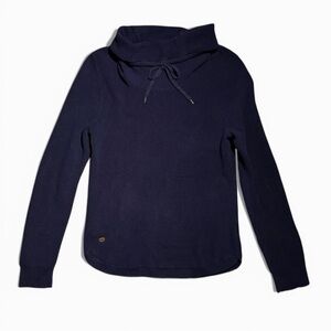 Lauren Ralph Lauren Navy Cotton Waffle Knit Cowl Neck Sweater